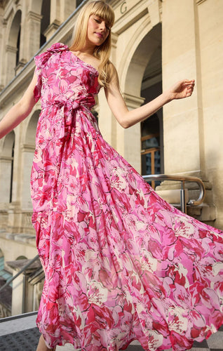 Sacha Drake - High Stakes Maxi Dress - Raspberry Mauve Floral