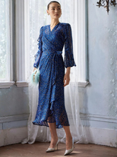 Load image into Gallery viewer, Sacha Drake - Shona Midi Wrap Dress - Cobalt Pink
