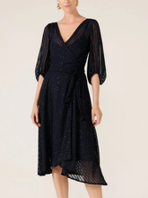 Load image into Gallery viewer, Sacha Drake - Vivienne Wrap Dress - Navy Sparkle

