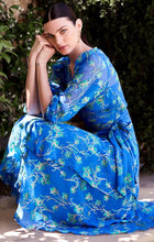 Load image into Gallery viewer, Sacha Drake - Water Lily Wrap Dress - Cobalt Jade Floral
