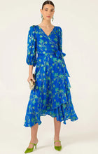 Load image into Gallery viewer, Sacha Drake - Water Lily Wrap Dress - Cobalt Jade Floral

