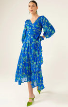 Load image into Gallery viewer, Sacha Drake - Water Lily Wrap Dress - Cobalt Jade Floral

