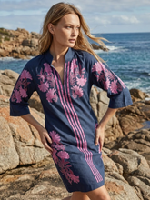 Load image into Gallery viewer, Lola - Allegra Satin Veronika Dress - Navy/Pink

