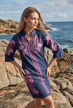 Load image into Gallery viewer, Lola - Allegra Satin Veronika Dress - Navy/Pink
