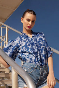 Lola - Ocean Shirt - Palm Fern/Blue