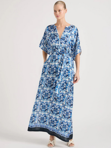 Lola - Norman Marg Navy Silk Maxi