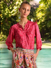 Load image into Gallery viewer, Lola - Scarlett Marg Navy Silk Top
