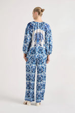 Load image into Gallery viewer, Lola - Shambala Marg Navy Silk Palazzo Pant
