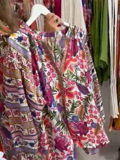 Lola - Twenty Hibiscus Silk Shirt