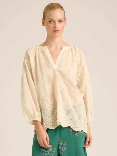 Lola - Twenty Waterfall Lace Shirt - Ivory Lace