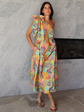 Load image into Gallery viewer, Luoni - Gia One Shoulder Dress - Bright Garden
