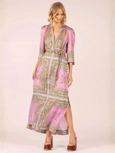 Load image into Gallery viewer, Lola - Aria Pink Blue Norman Satin Dress
