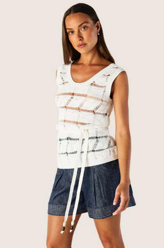 MOS - Clara Knit Tank Top - Optic White