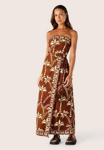 MOS - Deia Print Strapless Dress