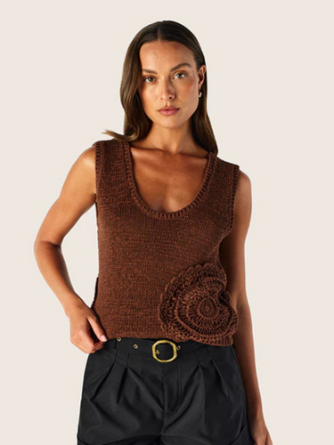 MOS - Martina Knit Tank Top - Chocolate