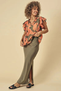 Mos Mosh - Bias Long Skirt - Dusty Olive