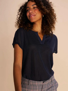 Mos Mosh - Kilana SS Blouse - Salute Navy