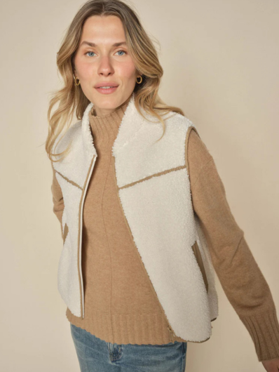 Mos Mosh - Rowe Teddy Waistcoat - Ecru