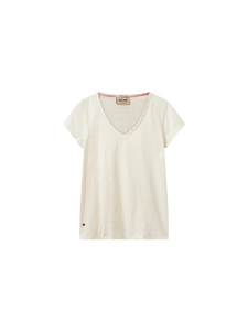 Mos Mosh - Tulli V-SS Tee - Ecru
