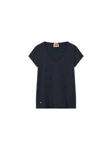 Mos Mosh - Tulli V-SS Tee - Salute Navy