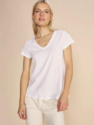 Mos Mosh - Tulli V-SS Tee - White