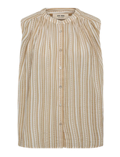 Load image into Gallery viewer, Mos Mosh - Amelia Stripe Sleeveless Blouse - Sesame
