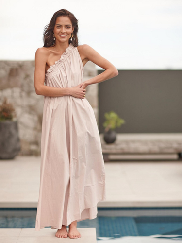 Natasha - Erica One Shoulder Maxi Dress - Black