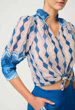 Load image into Gallery viewer, Once Was - Oleander Placement Blouse - Marrakech Topaz
