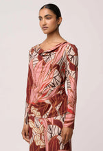 Load image into Gallery viewer, Once Was - Serene Gold Stretch Print Top - Cathedral Botanic
