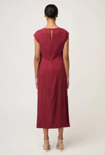 Load image into Gallery viewer, Once Was - Monique Draped Neck Dress - Ruby
