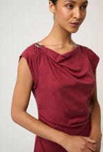 Load image into Gallery viewer, Once Was - Monique Draped Neck Dress - Ruby
