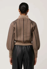 Load image into Gallery viewer, Once Was - Jeanne Bomber Jacket - Tan Chevron
