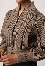 Load image into Gallery viewer, Once Was - Jeanne Bomber Jacket - Tan Chevron
