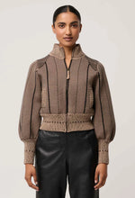 Load image into Gallery viewer, Once Was - Jeanne Bomber Jacket - Tan Chevron
