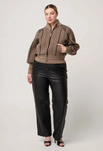 Load image into Gallery viewer, Once Was - Jeanne Bomber Jacket - Tan Chevron
