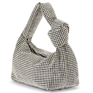 Olga Berg - Polly Crystal Shoulder Bag - Silver