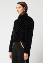 Load image into Gallery viewer, Once Was - Altair Faux Fur Cropped Jacket - Black
