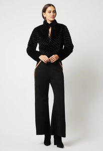 Once Was - Altair Faux Fur Cropped Jacket - Black