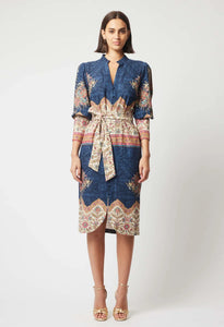 Once Was - Phoenix Curved Dress - Oriental Print
