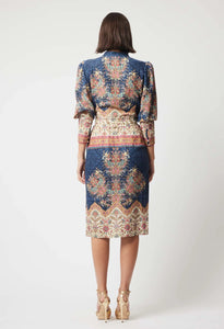 Once Was - Phoenix Curved Dress - Oriental Print