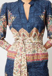 Once Was - Phoenix Curved Dress - Oriental Print