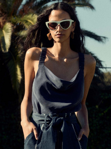 Once Was - Delray Reversible Cupro Cami - Lapis