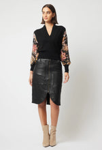 Load image into Gallery viewer, Once Was - Empress Silk Sleeve Knit - Black/Dragon Flower
