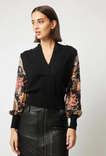Load image into Gallery viewer, Once Was - Empress Silk Sleeve Knit - Black/Dragon Flower
