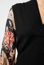 Load image into Gallery viewer, Once Was - Empress Silk Sleeve Knit - Black/Dragon Flower

