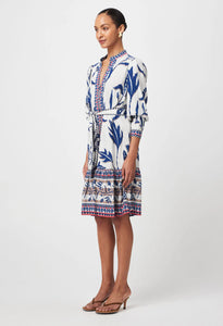 Once Was - Eudora Linen Viscose Dress - Palm Shadow