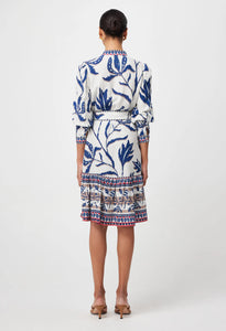 Once Was - Eudora Linen Viscose Dress - Palm Shadow