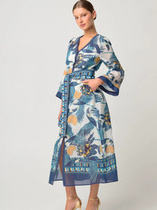 Once Was - Kimona Cotton Silk Coat Dress - Tukano Print