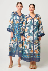 Once Was - Kimona Cotton Silk Coat Dress - Tukano Print