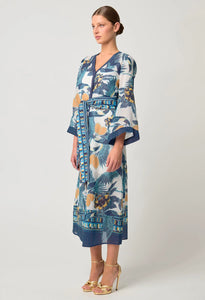 Once Was - Kimona Cotton Silk Coat Dress - Tukano Print